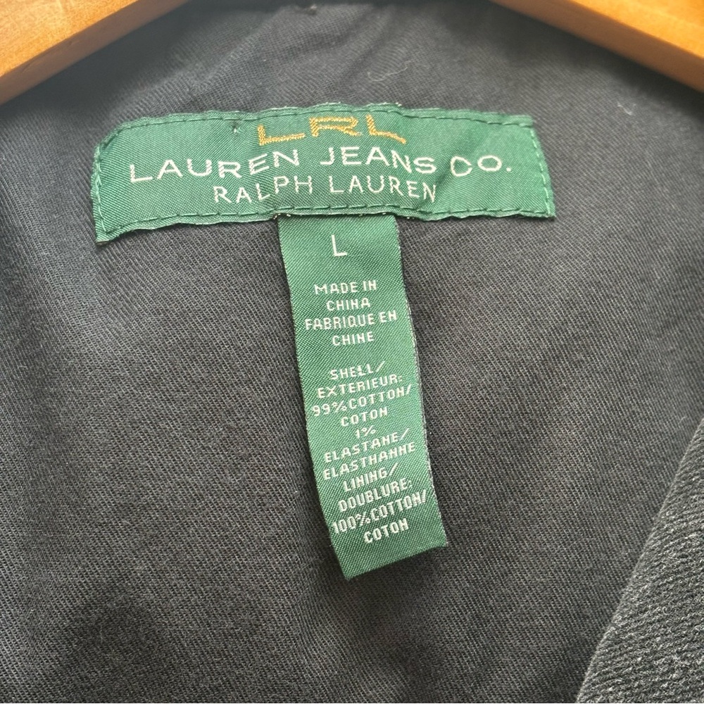 Vintage Ralph Lauren Black Denim Patchwork Velvet Velour Fitted Vest Size Large - Picture 5 of 6